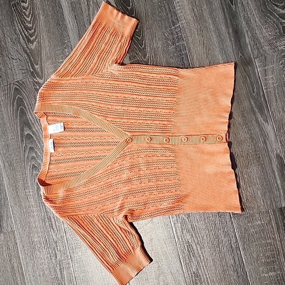 🦩 Liz & Co pointelle knit Cardigan 🦩 - Picture 1 of 3